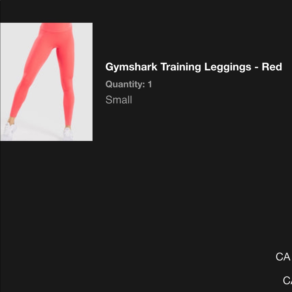 Gymshark Training Leggings - Red  wore twice size small